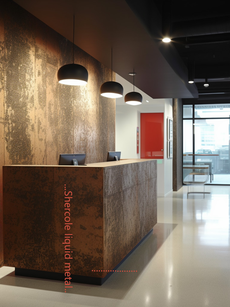 液態(tài)金屬裝飾在辦公室的應(yīng)用同樣多樣豐富。